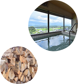 アルプスを望む展望風呂